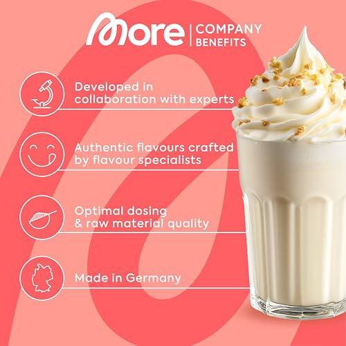 MORE Chunky Flavour, Fudge Brownie, 150 g, Geschmackspulver zum Süßen, ohne viel Zucker und Kalorien, mit Inulin und Laktase - made in Germany