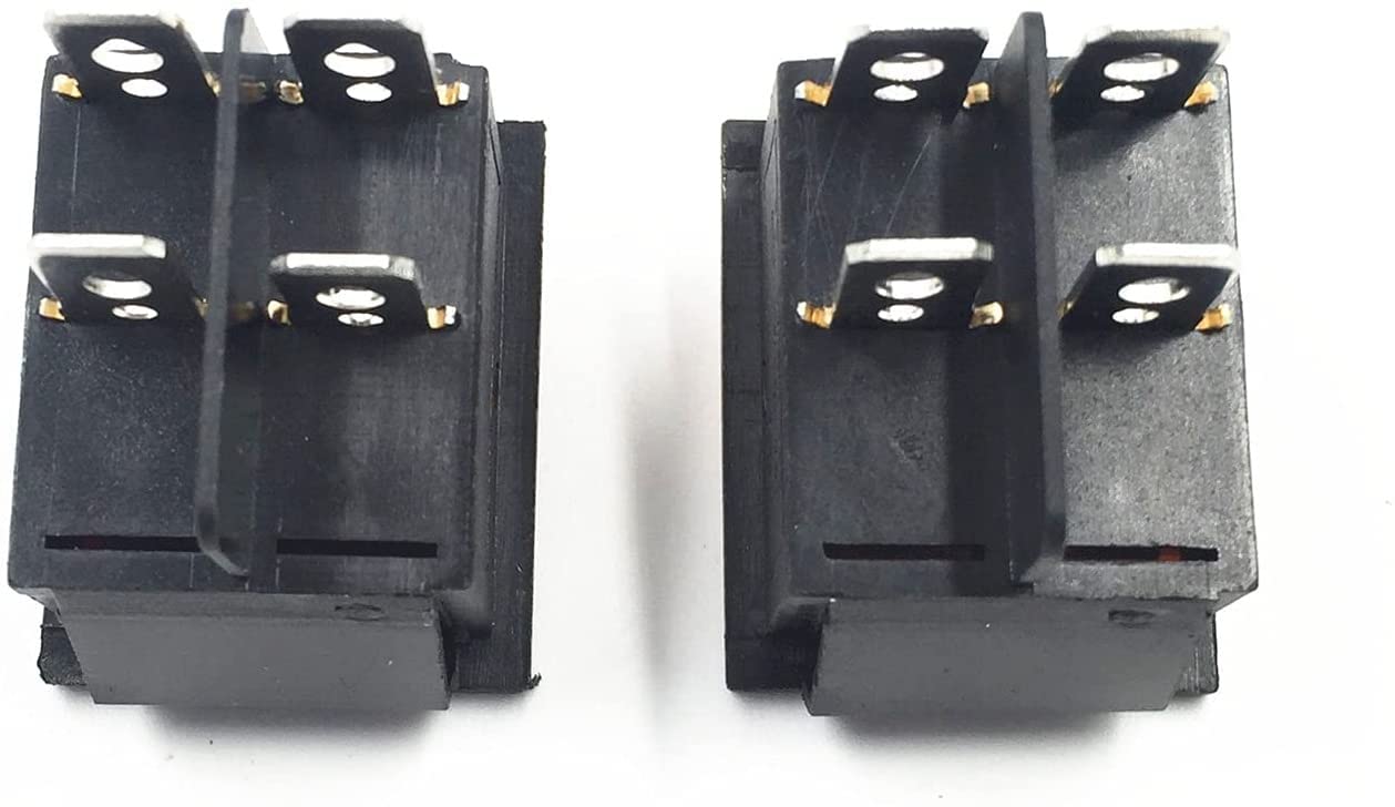 Latching Rocker Switch Power Switch I/O 4 Pins with Light 16A 250VAC 20A 125VAC KCD4 DPST Boat(Yellow)