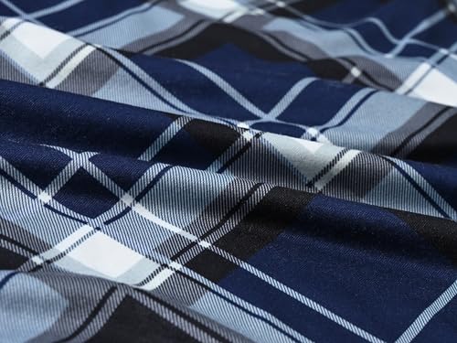 Image of MoFiz Men's Sleepwear Shorts Pajama Bottom Lounge Short Plaid Button Open Fly 3Pack