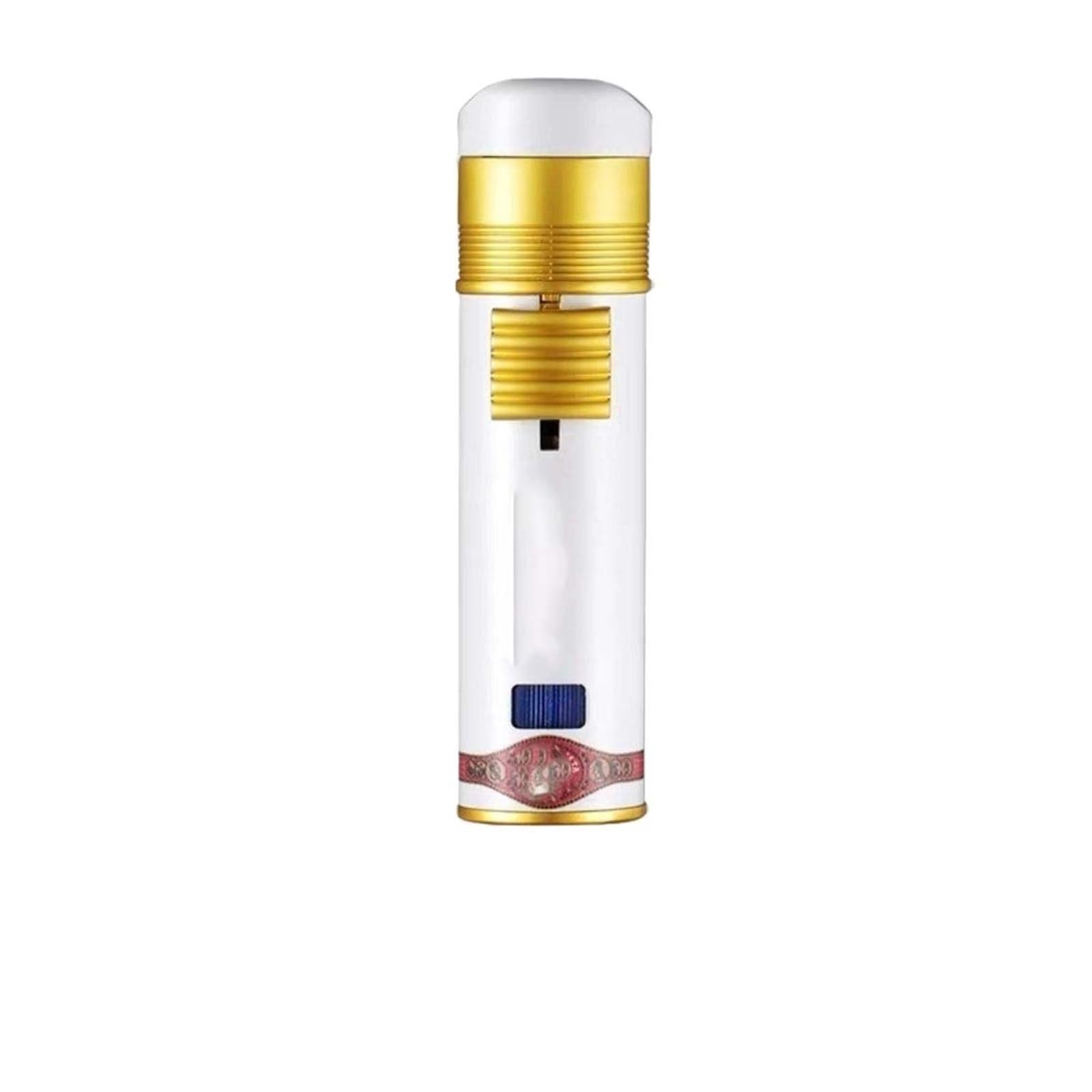 Portable Multifunctional Lighter Metal Windproof Lighter Three-Flame Butane Lighter Visual Butane Lighter Adjustable Flame Lighter White
