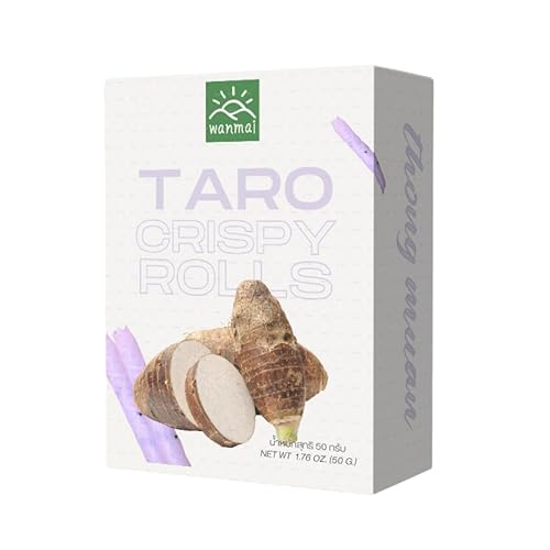 Miniatura 1 de WANMAI29 Sabor taro, rollos de coco crujientes tailandeses caseros, crujientes, dulces y crujientes, sin gluten ni lácteos, textura crujiente