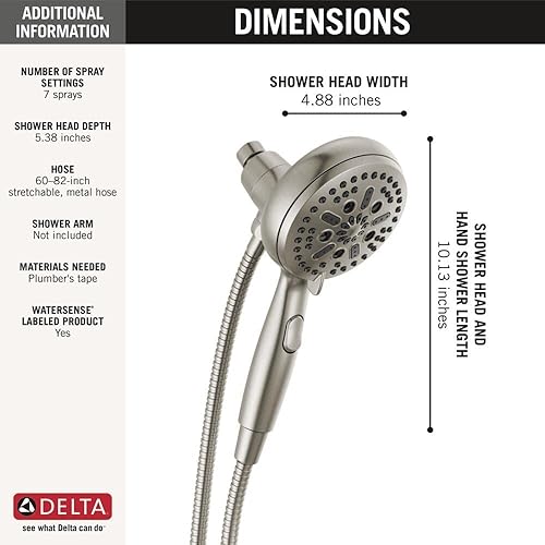 Miniatura 11 de Delta Faucet 54810-CZ-PK SureDock - Ducha magnética de mano, bronce champán, 7 ajustes de pulverización Champagne bronce,Cromado,Mate