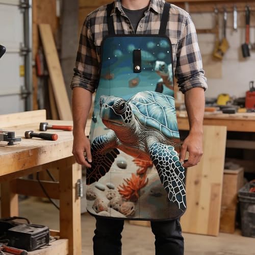 Delantal de trabajo impermeable Turtle Starfish con 8 bolsillos miniatura 5