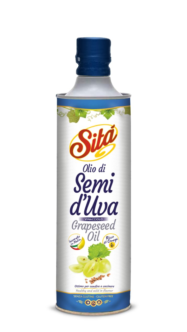 Sità - Olio di semi d'Uva - Olio di Vinacciolo 100% Italiano - 750ml - Ottimo per condire e cucinare con gusto e benessere