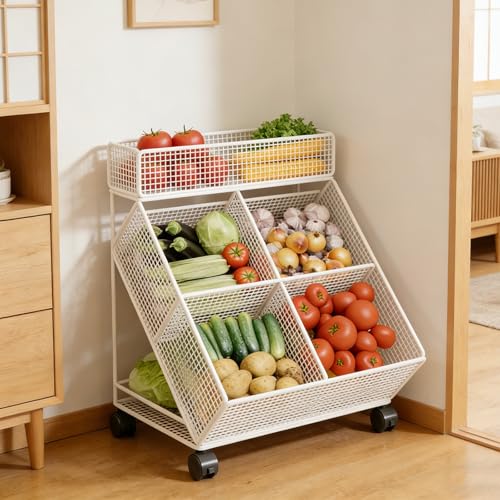 Estante de exhibición al por menor para tiendas y organización de verduras en cocina
