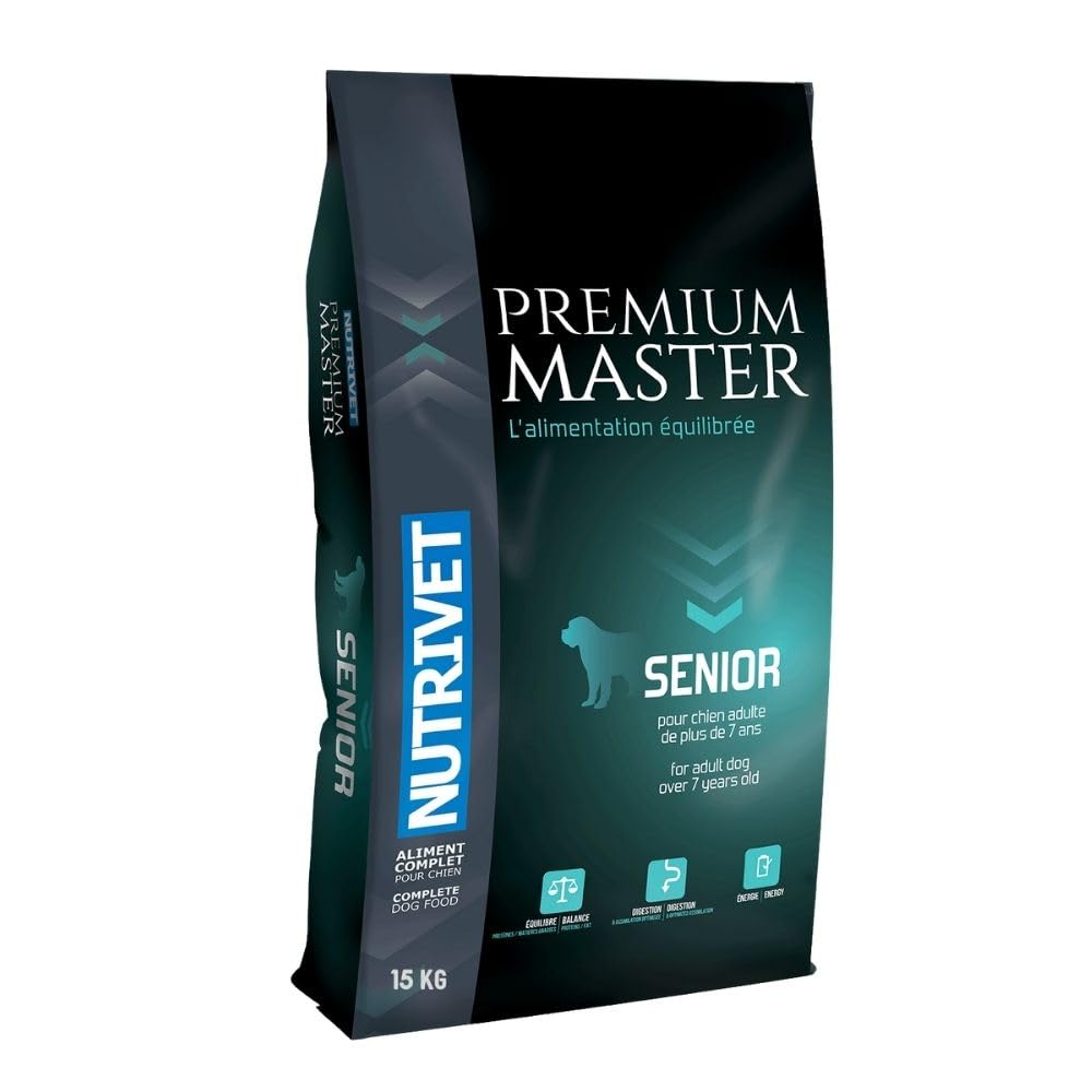 NUTRIVET - Premium Master Senior - Croquettes pour Chien de Plus de 7ans - Poulet & Riz - 15kg