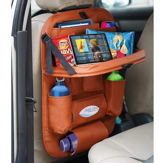 HIGHLYFE||Car Auto Seat Back Multi Pocket Storage Bag Organizer Holder Hanger Accessory (Dark Brown)