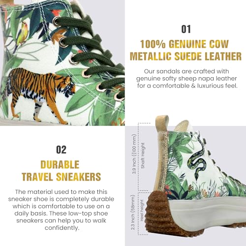 JATAREA Women's Fashion Sneakers – Genuine Leather Casual Shoes, Comfortable Cushioned Insole, TPR Rubber - Ethylene Vinyl Sole, Stylish Lifestyle, Lightweight & Durable Travel Sneakers4