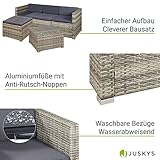 ArtLife Polyrattan Lounge Punta Cana M für 3-4 Personen mit Tisch in grau-meliert mit Bezügen in Dunkelgrau - 5