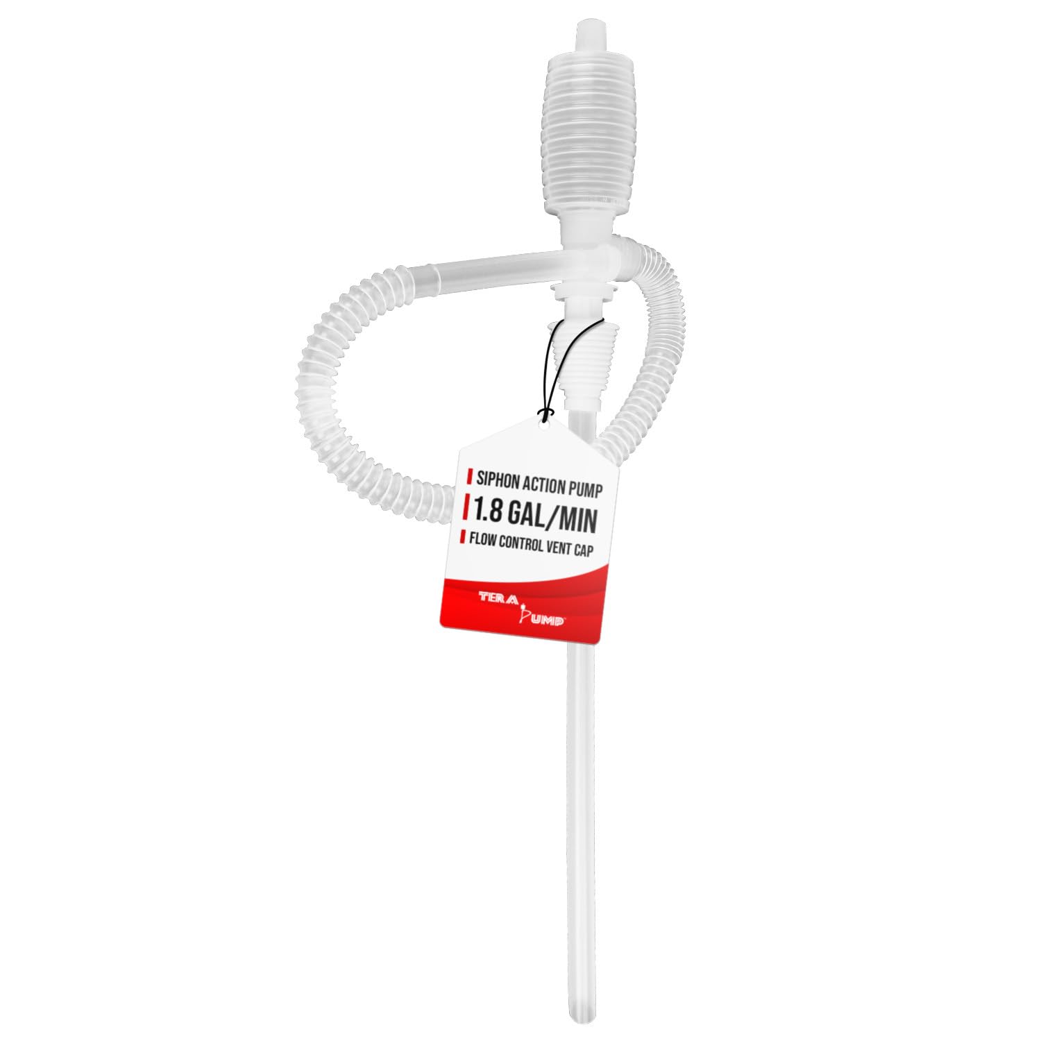 TERA PUMP - Heavy Duty Chemical Resistant Manual Hand-operated Siphon Pump Compatible with non-potable water, Acid, gasoline, kerosene & diesel, and more, etc.