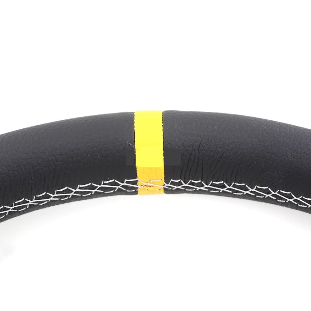 Volante Sportivo, Volante Auto Volante da corsa universale da 370 mm circa 15'' nero/titanio piatto for auto da rally e drift(Black)