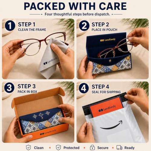 Image of LensKandy | Cat Eye Computer Glasses for Women | Zero Power Blue Light Blocking | 100% UV Protection | Medium size | For Daily works : Laptop, Mobile, Gaming, Office | LKM0002
