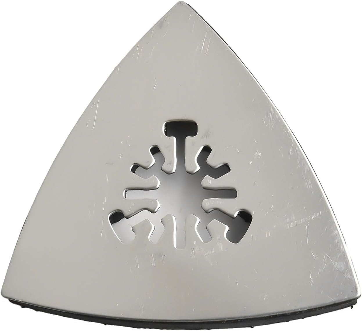 Triangular Sanding Pad 80mm, Metal Backed Abrasive Pad with Perforated Sheet, Stainless Steel Polishing Disc for Oscillating Multi Tool, Detail Sander for