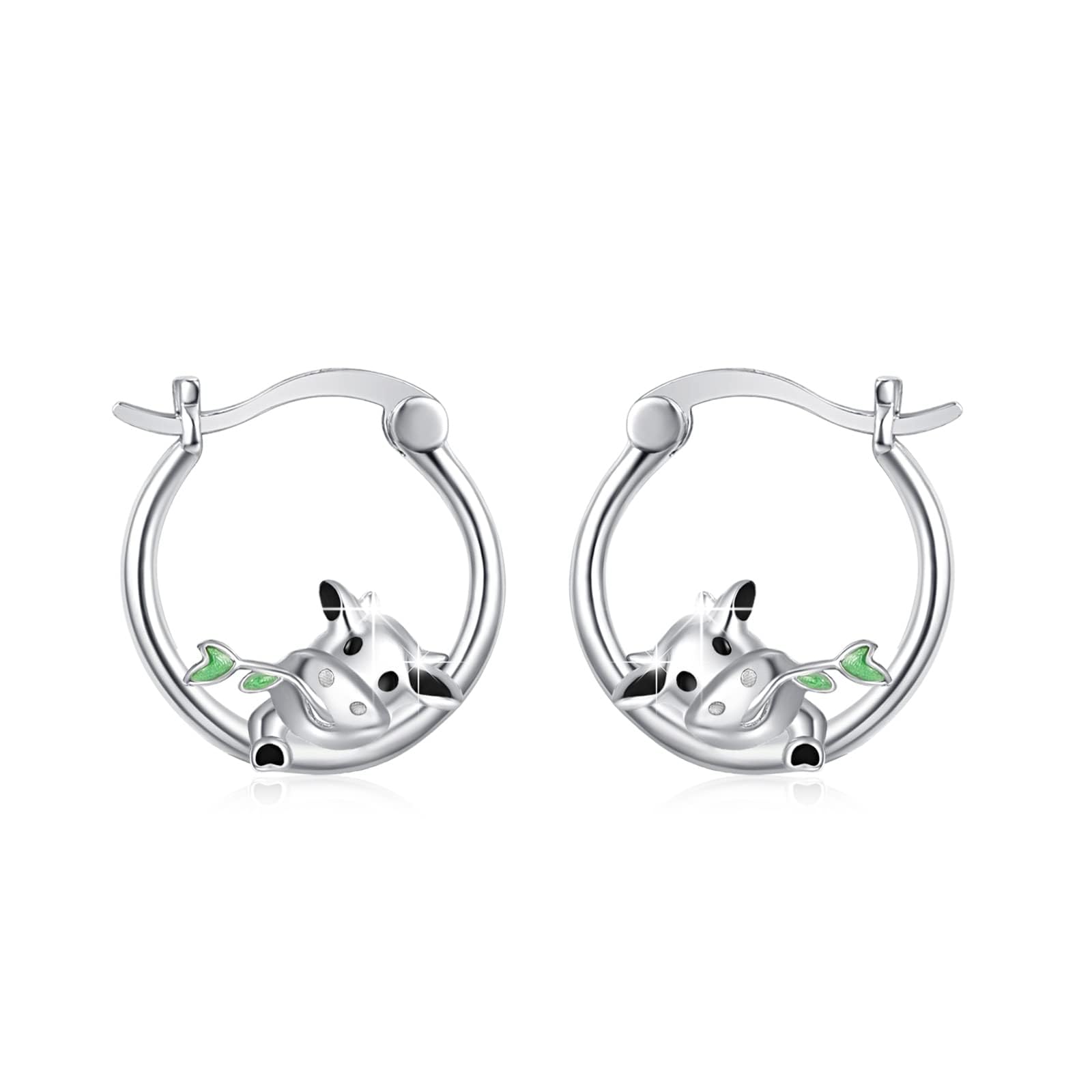 CuokaAnimal Earrings 925 Sterling Silver Cute Animal Hoop Huggie Earrings,Hypoallergenic Animal Jewelry Birthday Graduation Gifts for Women Girls