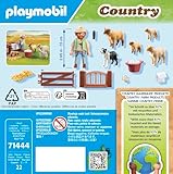 PLAYMOBIL Country 71444 Junger Schäfer mit Schafen, Hüten und Pflegen der Schafe mithilfe des Bordercollies, mit Zubehör wie Haartrimmer und Strohballen, nachhaltiges Spielzeug für Kinder ab 4 Jahren