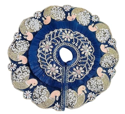 Image of Partish Laddu Gopal Heavy Poshak Size 1 l Ladoo Gopal Dress l Bal Gopal l Kanha Ji Thakur Ji Net Dress (Blue)
