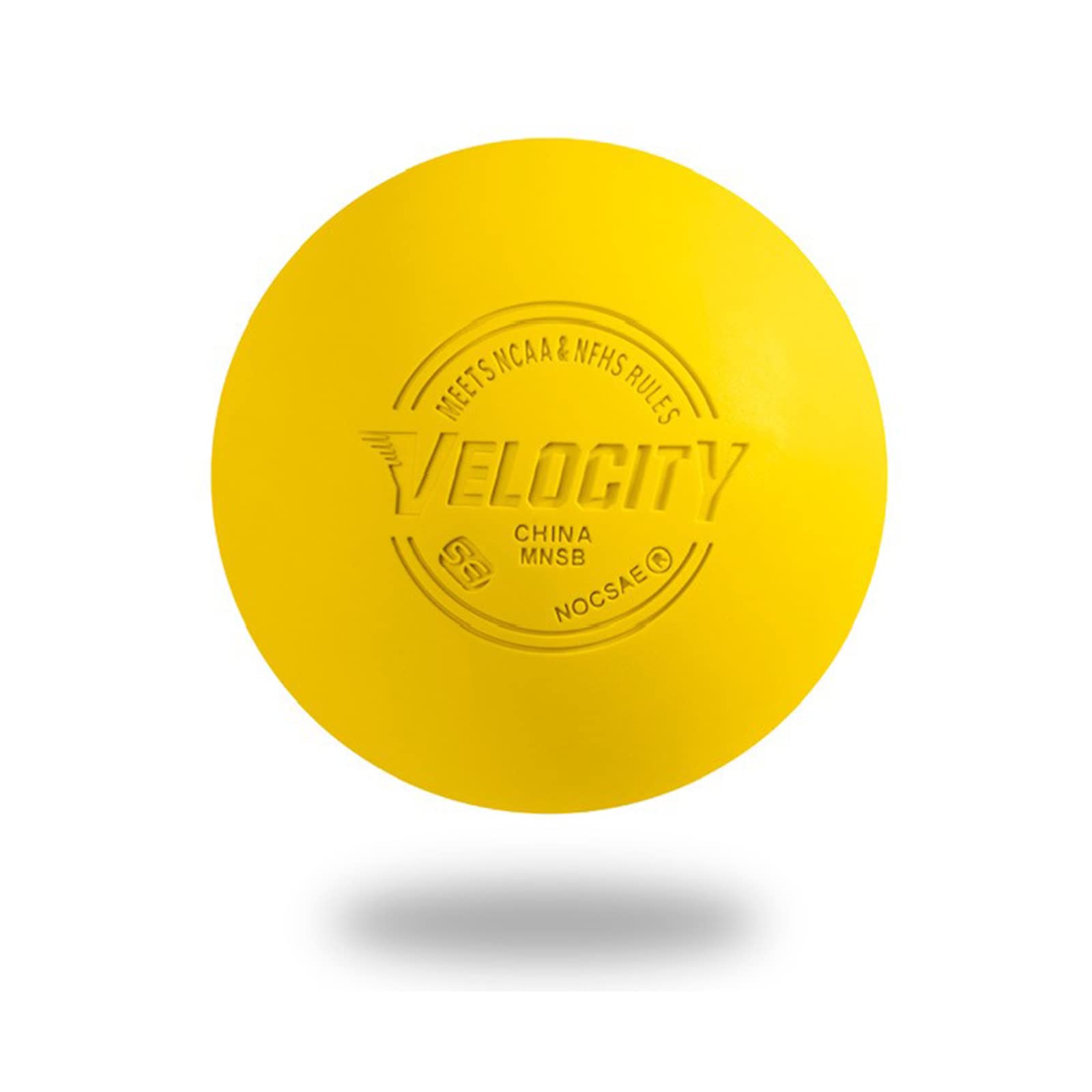 Velocity - Pack De 12 Pelotas De Lacrosse Para Adultos Y Niños: Tamaño Oficial Profesional, Universidad Y Escuela Secundaria. NOCSAE, NCAA, NFHS Certificado. Colores: Amarillo, Naranja Y Blanco, Rojo