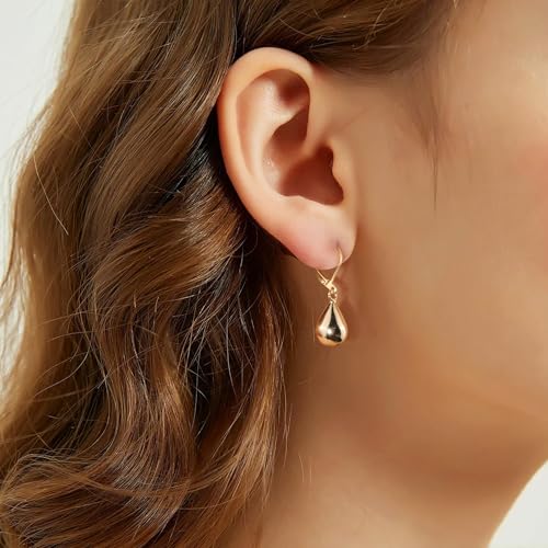 Silver/Gold Teardrop Earrings for Women,925 Sterling Silver Waterdrop Tear Drop Dangle Earrings Hypoallergenic, Silver Teardrop Leverback Dangle Earrings for Women Jewelry2
