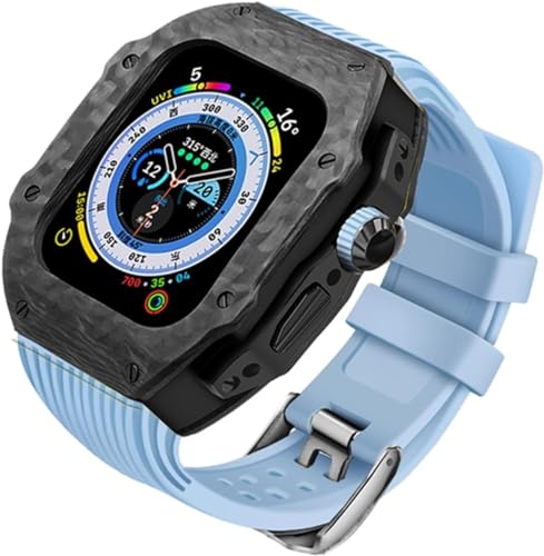 Correa de fibra de carbono tipo RM para Apple Watch de 44 y 45 mm, un kit de modificación de lujo