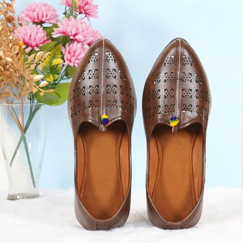 Image of DFR Mens Juttis Ethnic Mojaris | Casual Loafers Juti Shoe for Men