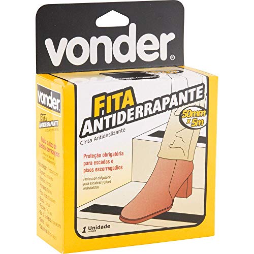 Fita Antiderrapante, 50 x 5 M, Preta, Vonder VDO2223