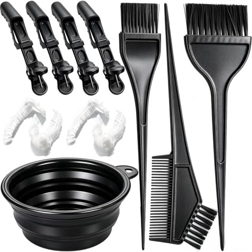 Borogo 12Pcs Professional Salon Hair Coloring Dyeing Kit Hair Bleach Dit Hair Coloring Products with Hair Dye Brush Hair Color Bowl Hair Clips