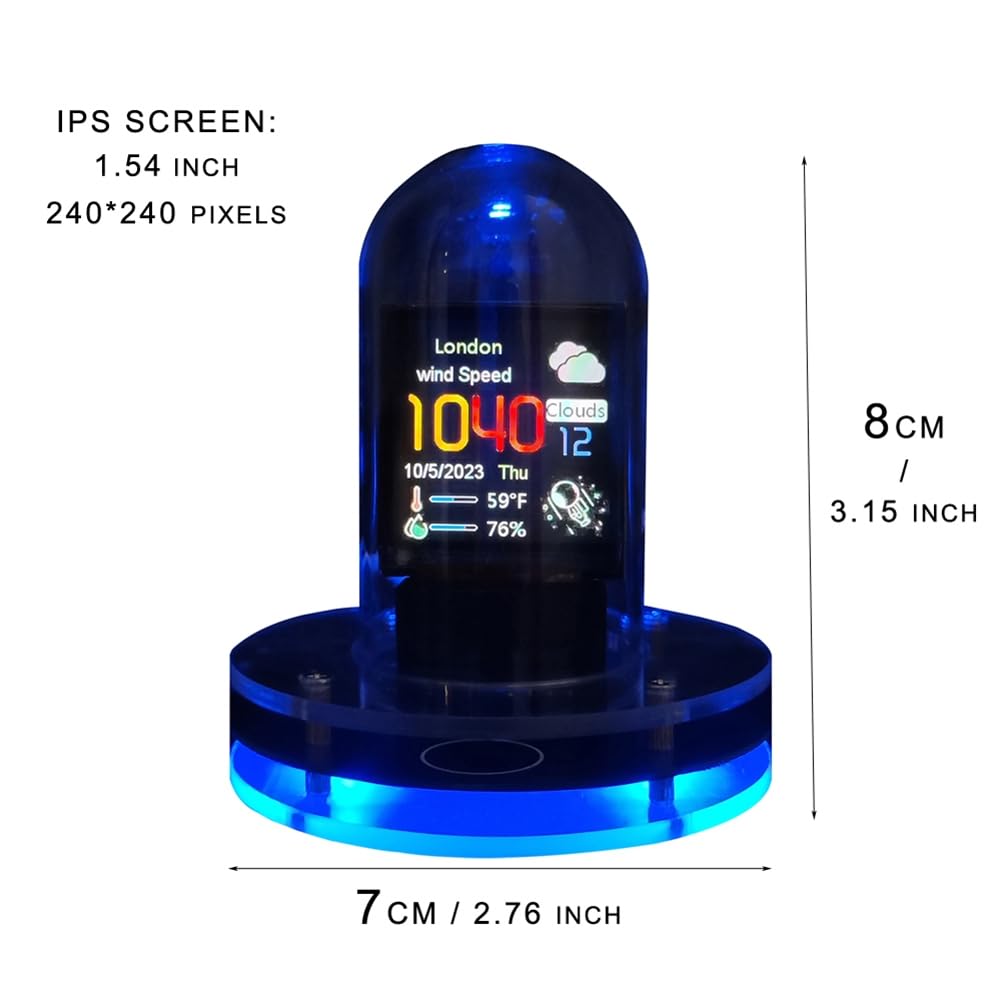 Bitcoin Preis Tracker RGB Lichter WiFi Wetterstation Verstellbares DIY GIF Einfaches Display