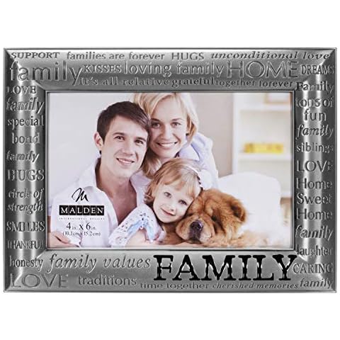 Malden Modern Pewter Family Picture Frame Cover