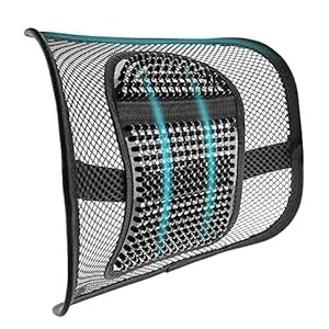 m zimoon Mesh rugsteun, Mesh lendensteun kussen Air Flow stoel rugsteun met elastische riem rugsteun voor thuis bureaustoel autostoel rugpijn verlichting
