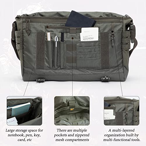 Veagia Messenger Bag For Men Laptop Bag Tactical Briefcase Canvas Crossbody Satchel Computer Shoulder Bags(17X12X5Inch) #TOP2