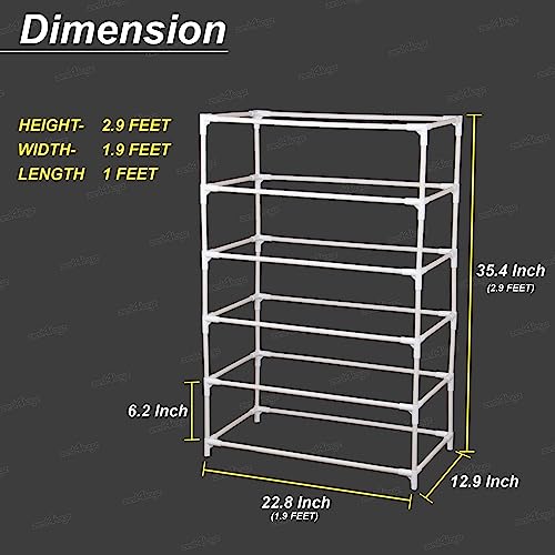 Image of Zest 4 Toyz Multipurpose 5 Shelves Shoe Rack Cabinet with Zip Door Cover Side Pockets Collapsible Shoes Shelf /Shoerack Multiuse Storage Organizer for Footwear Toys Clothes(Non Woven Fabric) Grey