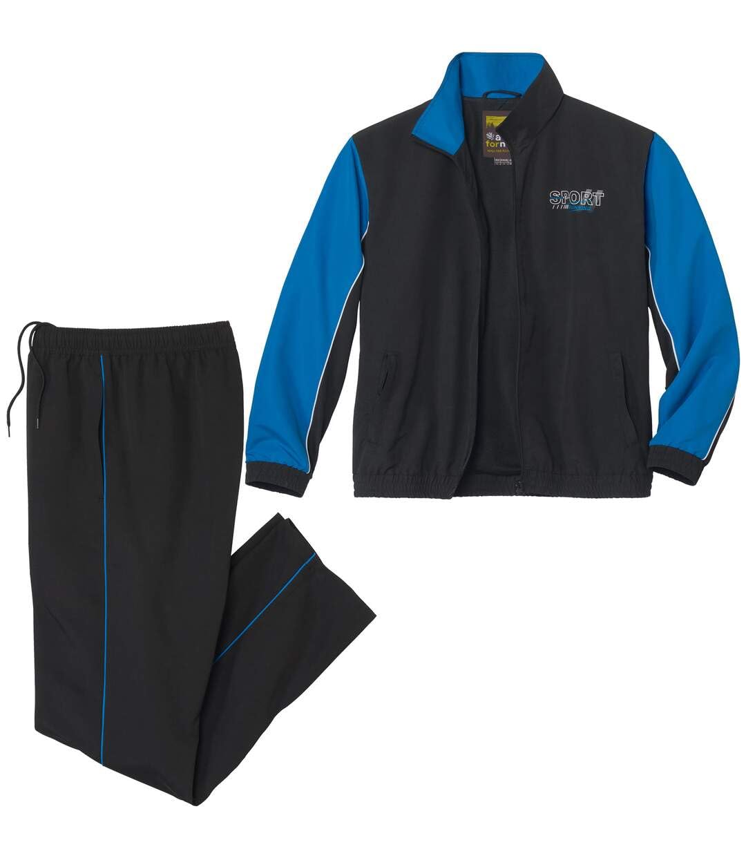 ATLAS FOR MEN - Men's Black Microfibre Tracksuit - 3XL
