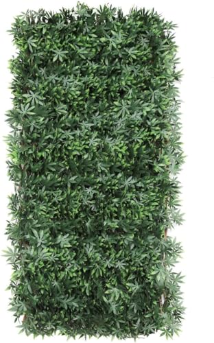 Künstliche Hecke Efeu Sichtschutz Balkon Sichtschutz Kunstpflanzen Sichtschutzfächer für Balkon Garten 100x200 cm Ausziehbar Größe - Blätte B