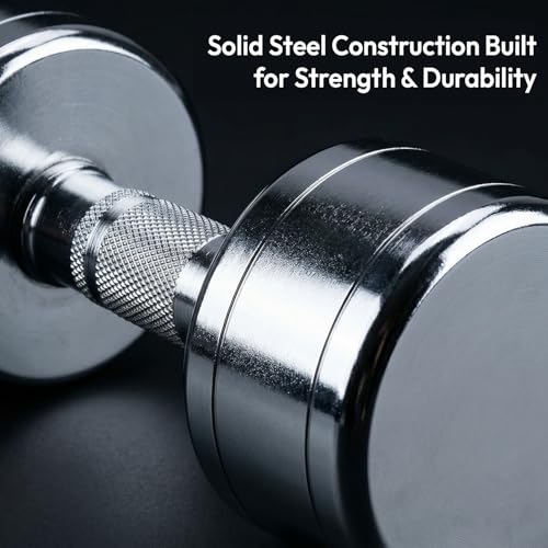 Image of Kizlo Pair of Steel Dumbbells(2.5KG - 10KG) Fixed Weight Dumbbell, Home Gym For Men And Women (Silver, 2.5KG X 2PCS)