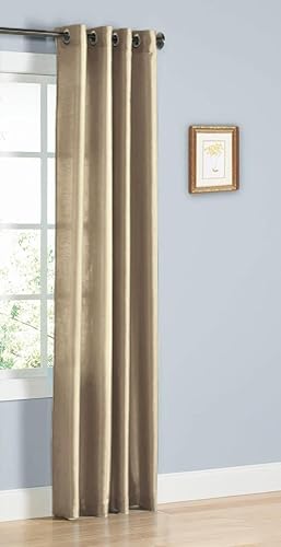 Miniatura 11 de 1 cortina de seda sintética para ventana, panel sólido de 55 x 63 pulgadas, 84 pulgadas, 95 pulgadas y 108 pulgadas de largo, ojales de bronce