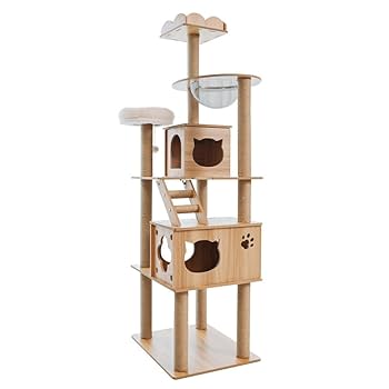 木製キャットタワー Amazon | アイリスプラザ キャットタワー 据え置き 木登り