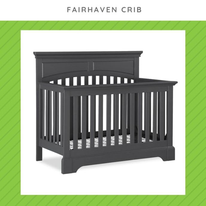 Image of Full-Size Conversion Kit Bed Rails for Bertini Baby Convertible Cribs by Dorel - Solid Wood Rail - Toddler & Adult Bed Rail for Full-Size - Essential Nursery & Baby Furniture (Slate Grey - Fairhaven)