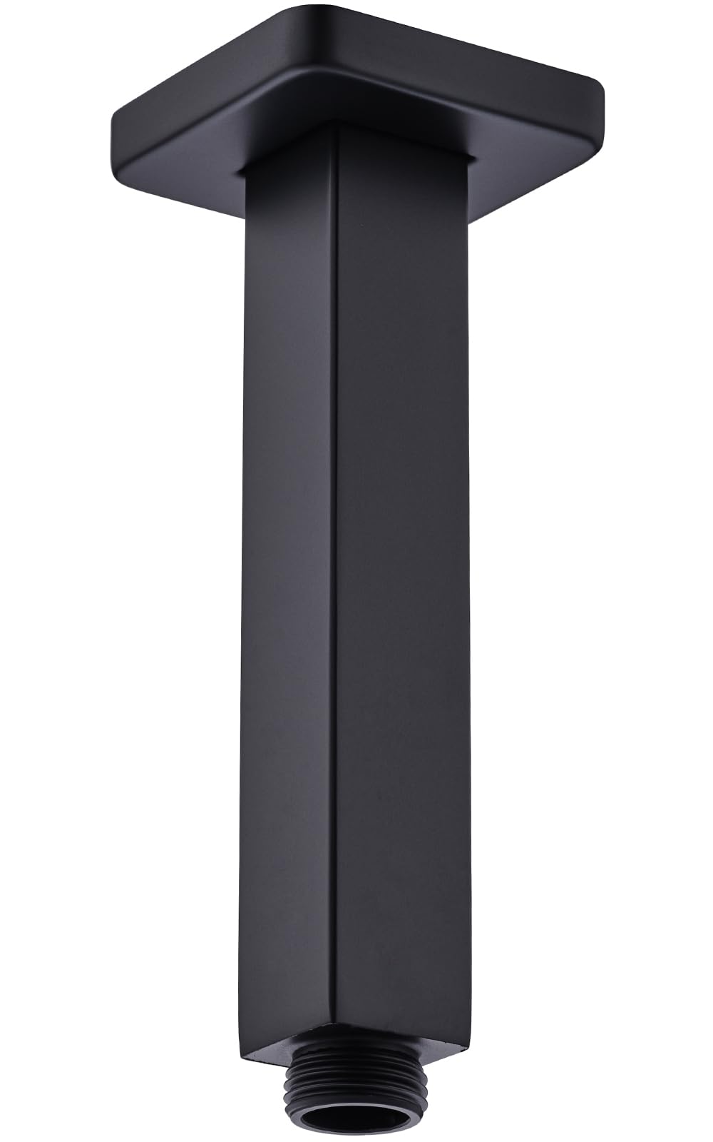 BSTIIU Black Shower Arm with Flange, Ceiling Mount Shower Head Extension Arm, Stainless Steel Square Shower Arm, 6 Inch