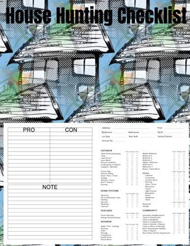 House Hunting Checklist: Home Buying Journal And Notes Log Planner to Organize & Record Your Search For Your Next or First House | Keep Track Of Up To 60 Homes