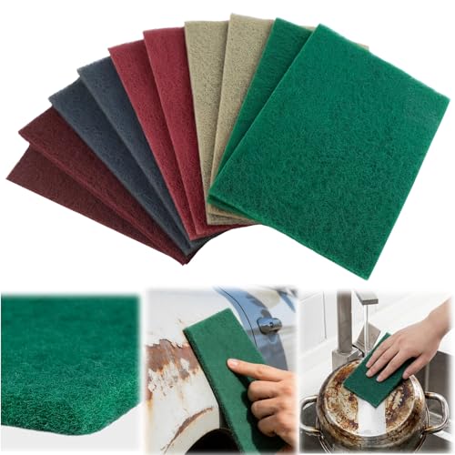 10 Stück Sanding Fleece Pads 150x230mm Set Körnung 3000/1500/1000/800/600 Schleifwolle Pads Schleifpapier für Schleifvlies Metall Holz Edelstahl Polieren Reinigungsvlies