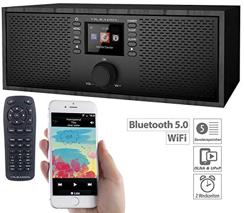 VR-Radio Webradio: Stereo-WLAN-Internetradio, Farb-Display, 12 W, Bluetooth 5, Fernbed....