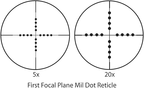 Miniatura 7 de Barska Alcance de rifle de objetivo de referencia con retícula mil-dot del primer plano focal y sombra de 3 pulgadas