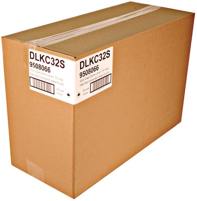 Kal-Clear/Nexclear Drink Cup Lids Squat Dome Lid with 1.75 Hole Fits 32 oz Cold Cups Clear 500/Carton