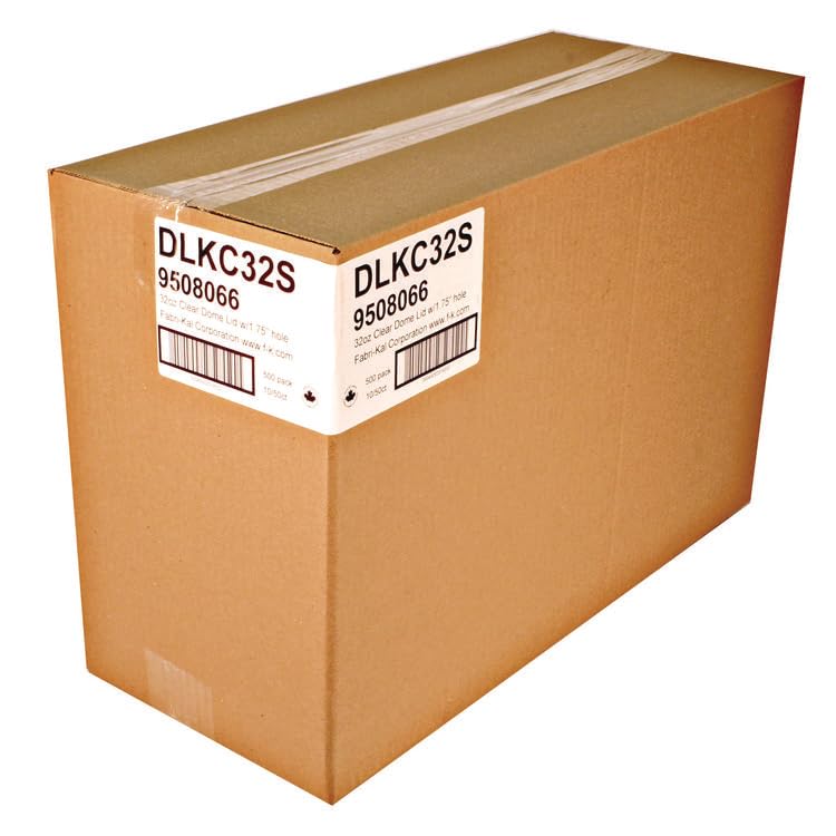 Kal-Clear/Nexclear Drink Cup Lids Squat Dome Lid with 1.75 Hole Fits 32 oz Cold Cups Clear 500/Carton