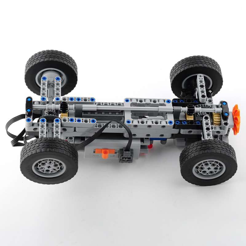 moc 4wd power function rc car chassis kit - technical building blocks with 624x20mm wheels m motor servo amp aa battery box for off-road climbing cars