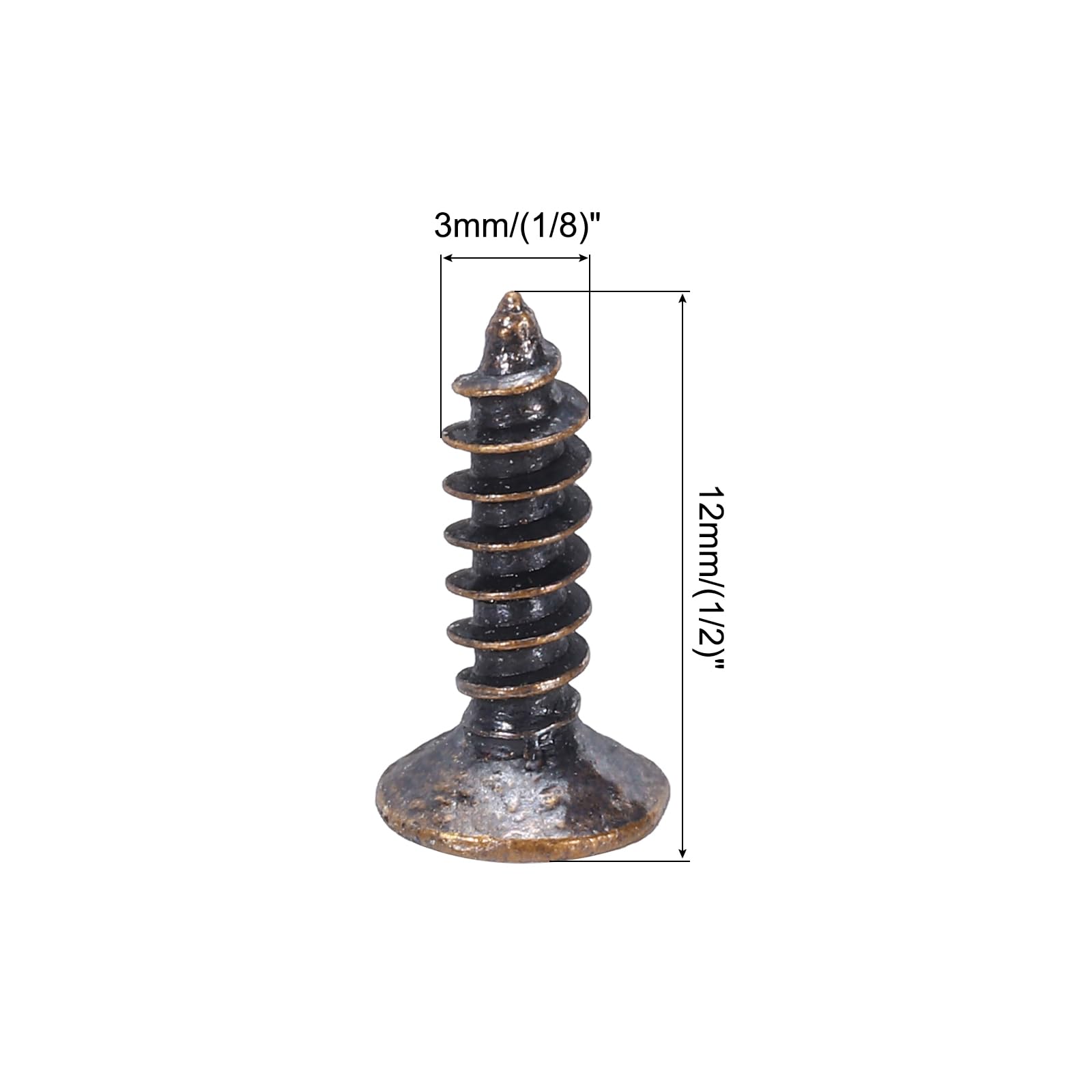 MECCANIXITY 30pcs 3MM Electric Guitar Bass Pickguard Screws Scratch Plate Mounting Screw for SQ TL Guitar, Red Bronze