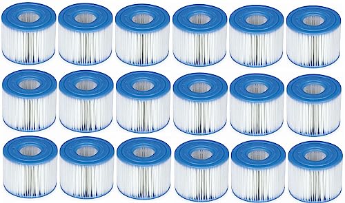 Intex 29011E PureSpa Type S1 Heavy Duty Easy Set Dacron Paper Hot Tub Spa Filter Replacement Cartridge for Various PureSpa Models 6 Pack