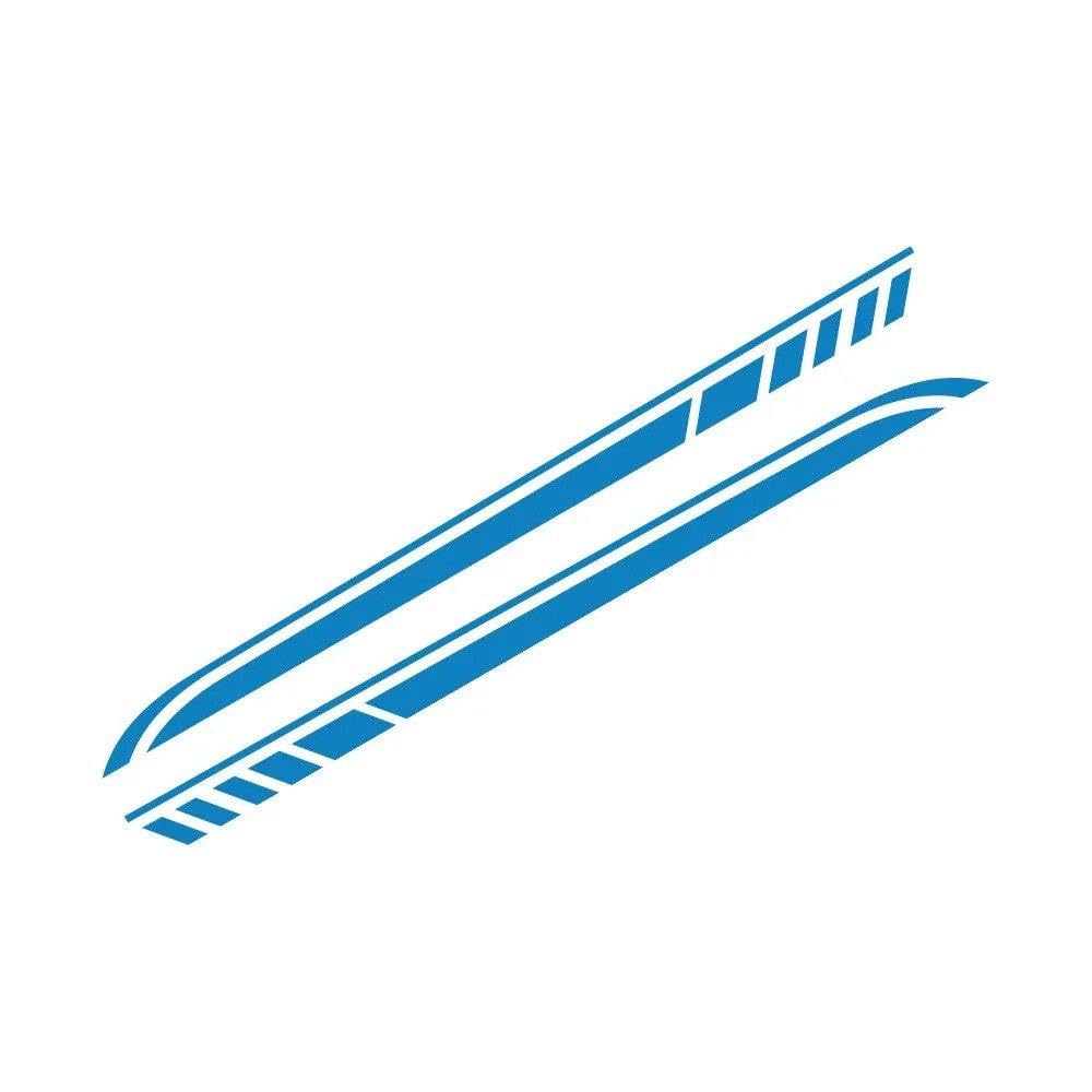 Car Door Sticker Racing Stripe Decoration Decal 190x11.2cm(Glossy Blue)