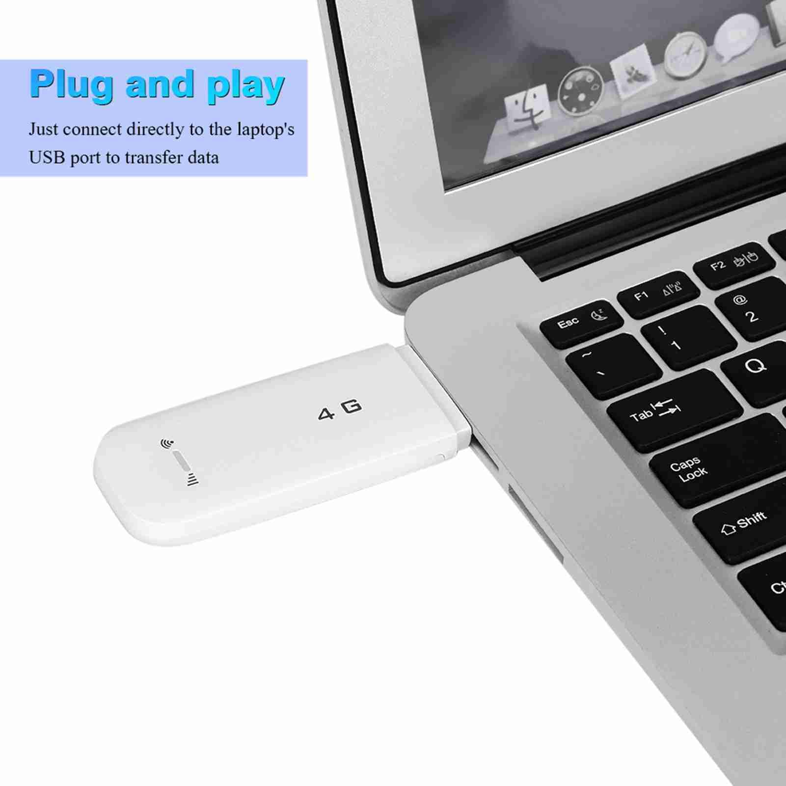 Chiavetta Internet 4G LTE WiFi Hotspot - Adattatore Di Rete USB Modem Router Portatile - Condividi Internet Fino A 8 Dispositivi - Plug And Play Per Viaggi E PC