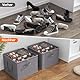 Lifewit Schuhorganizer 1er Set für 8 Paar, Großer Schuhschran für Closet mit Unterteilungen und Deckel, Platzsparende Schuhkarton mit Griffen für Schuhaufbewahrung, Grau